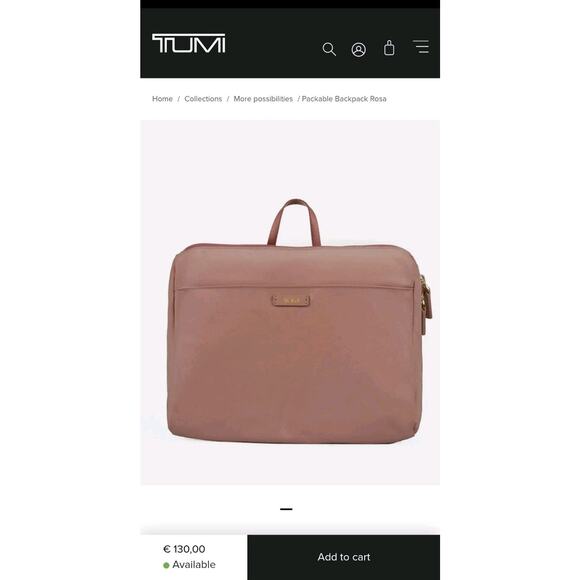 TUMI Voyageur JUST IN CASE Packable 17.0” Backpack -Rosa Pink NEW WITH TAGS main image 6